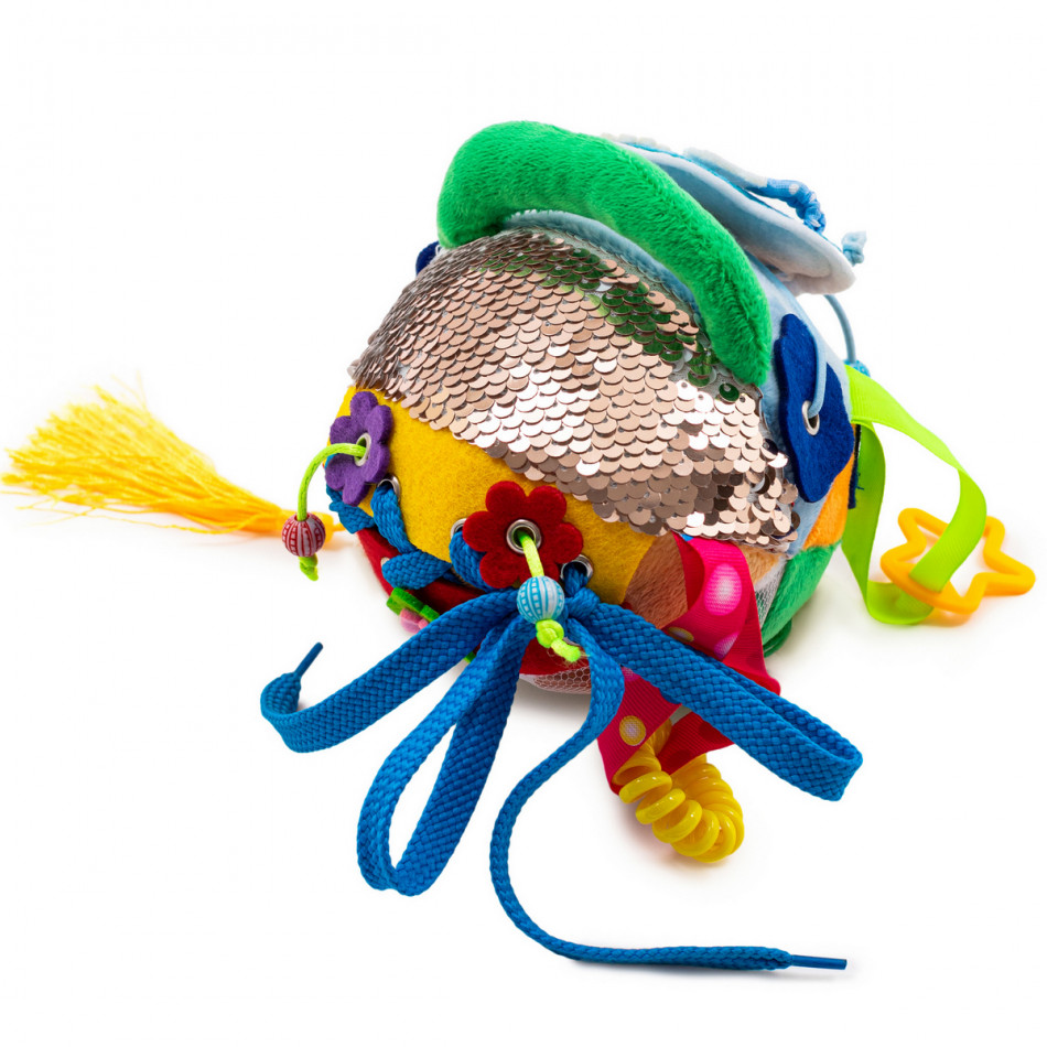 Мягкий бизиборд мячик Лягушонок мини